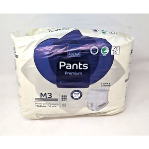 BRAND NEW Abena Pants Premium M3 Bladder Protection Pants Medium 15 Pcs
